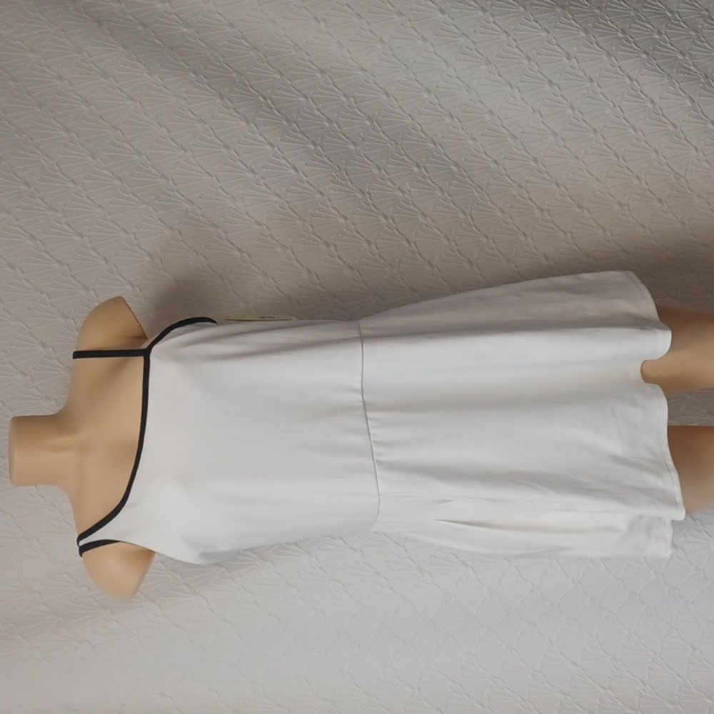 All In Motion White and Black Asymmetrical Tank Top